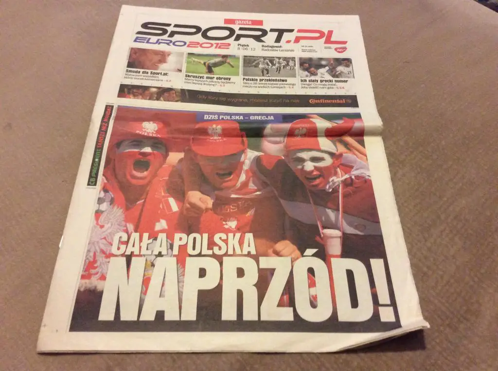 Польша - Греция / Россия - Чехия газета польского издания ЕВРО 2012
