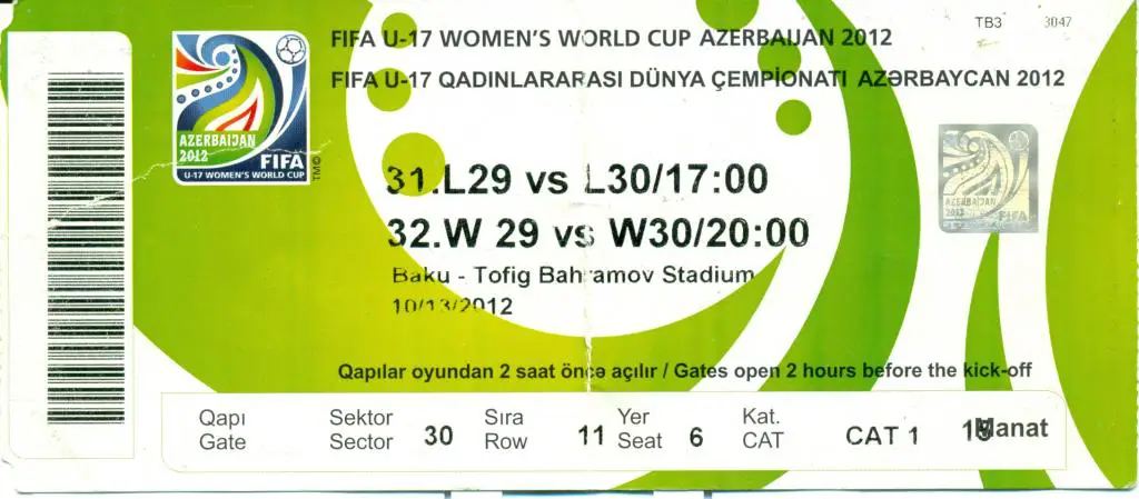 чемпионат мира среди женщин U-17 Баку 2012 г.