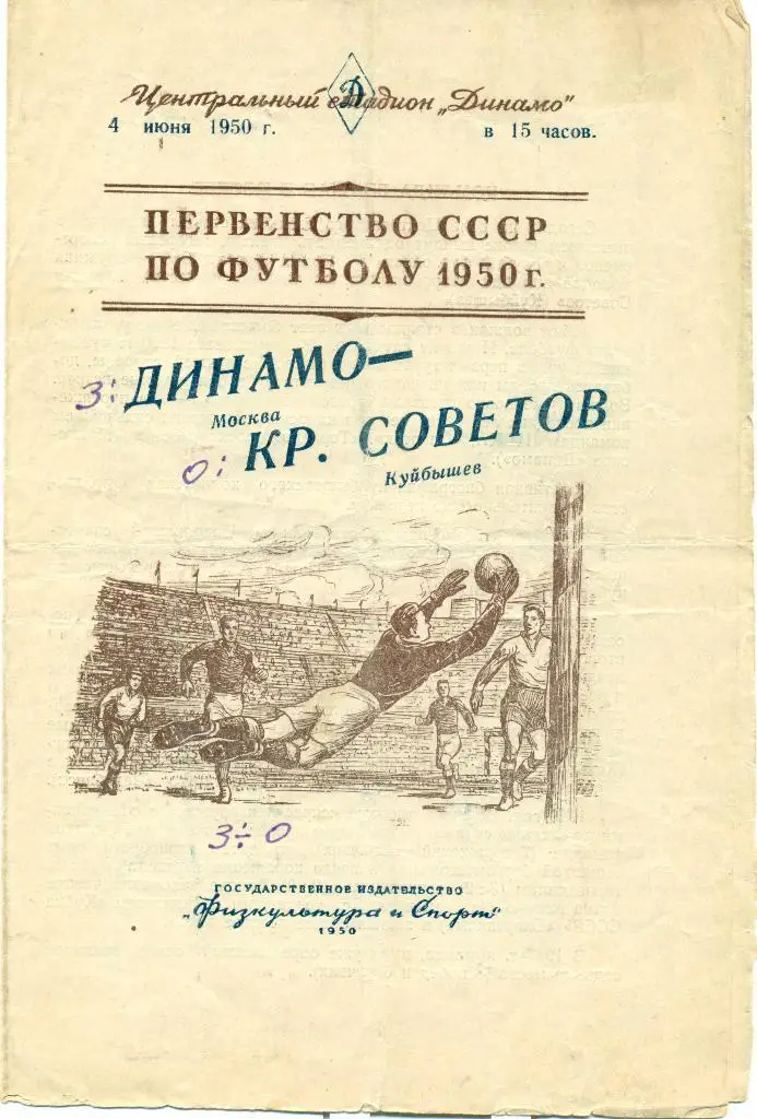 динамо Москва - кр. советов Куйбышев1950 г.