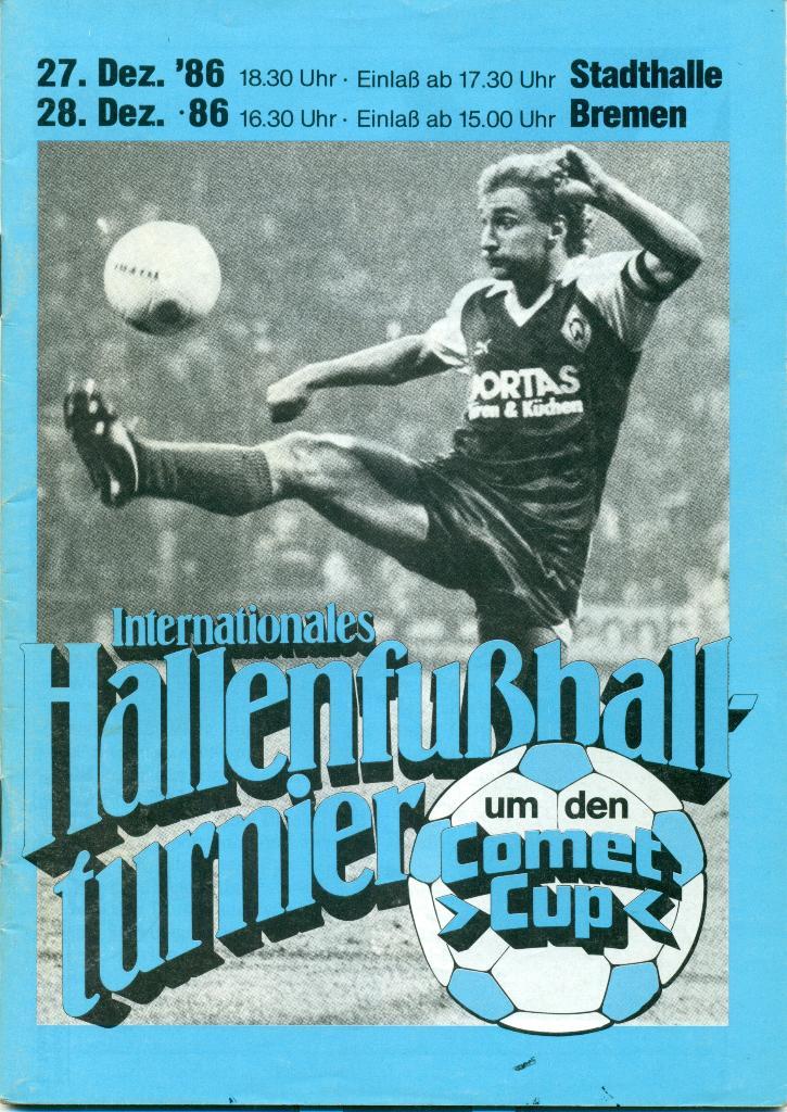 международный турнир по мини-футболу. декабрь 1986 г. Бремен, Германия