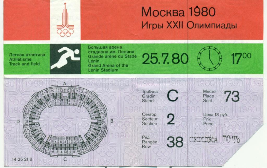 Лёгкая атлетика 25 -07-1980 Олимпиада 1980