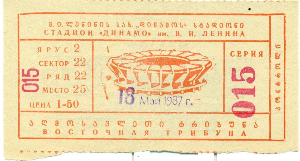Динамо Тбилиси - Арарат Ереван1987 г.