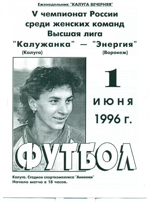 калужанка (Калуга) - энергия (Воронеж) 1996 г.