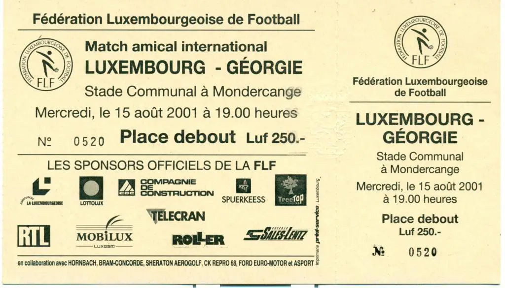 Люксембург - Грузия 2001 г.