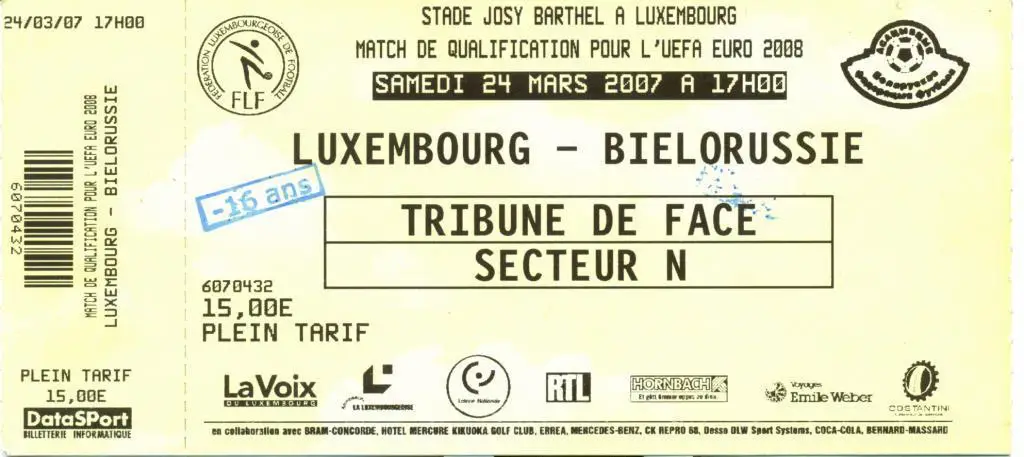 Люксембург - Беларусь 2007 г.