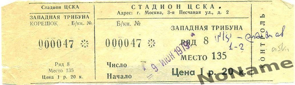 кубок СССР. ЦСКА Москва - Динамо Тбилиси. 9.06.1979 г.