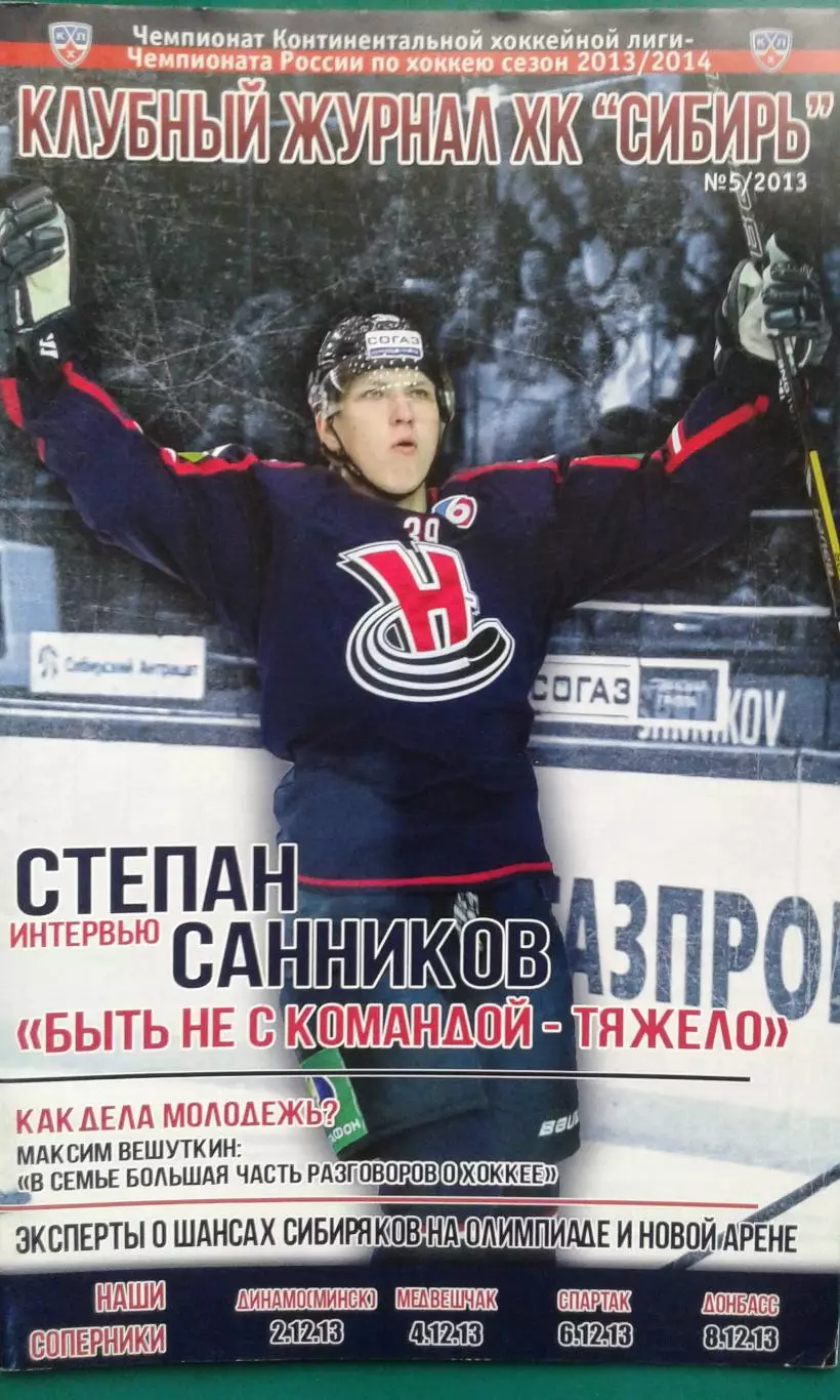 Сибирь- Динамо (Минск), Медвешчак, Спартак, Донбасс 2-8.12.2013 года.