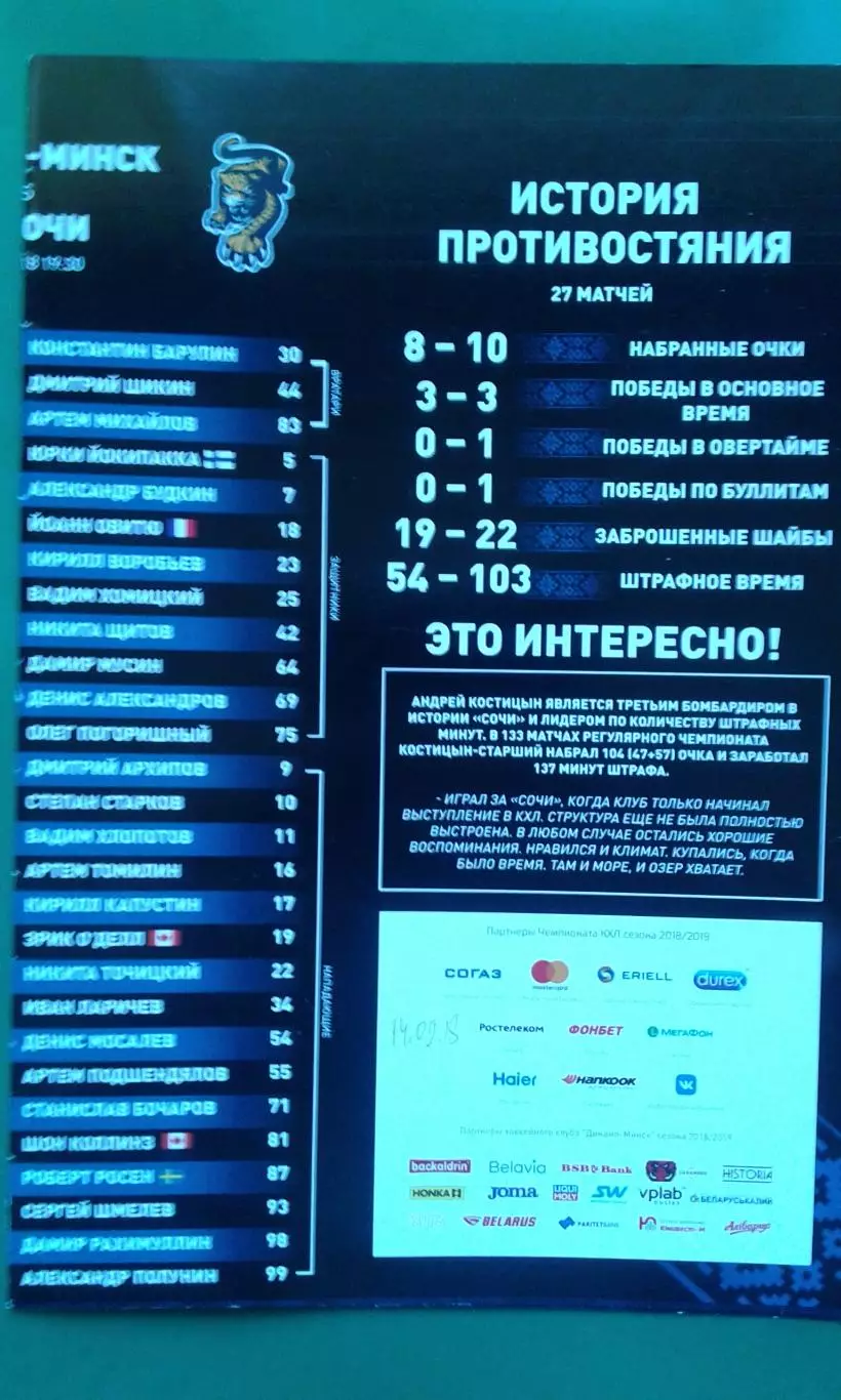 Динамо (Минск)- Сочи (Сочи) 14 сентября 2018 года.