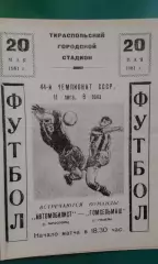 Автомобилист (Тирасполь)- Гомсельмаш (Гомель) 20 мая 1981 года.