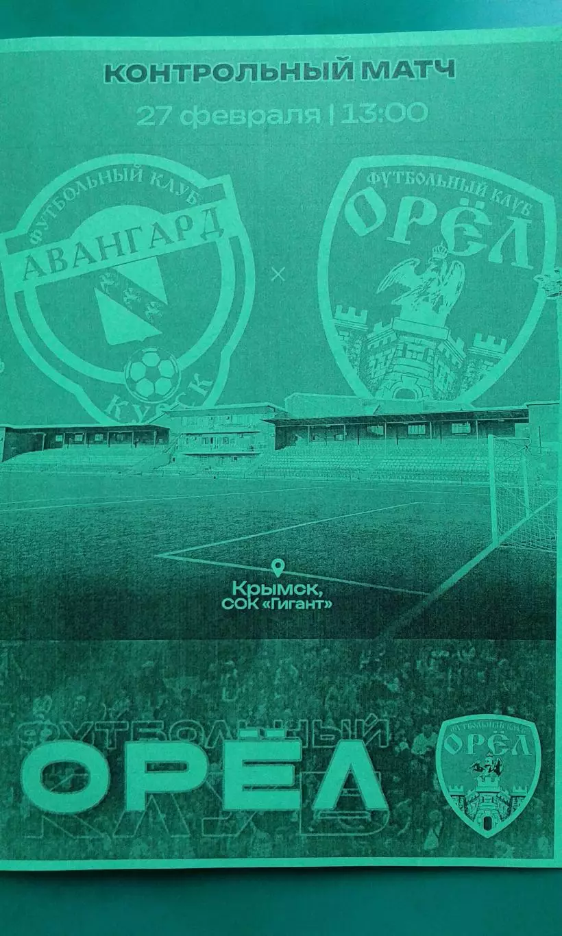 ФК Орёл (Орёл)- Авангард (Курск) 27 февраля 2026 года. (Неофициальная). ТМ.
