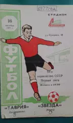 Таврия (Симферополь)- Звезда (Пермь) 16 октября 1977 года.