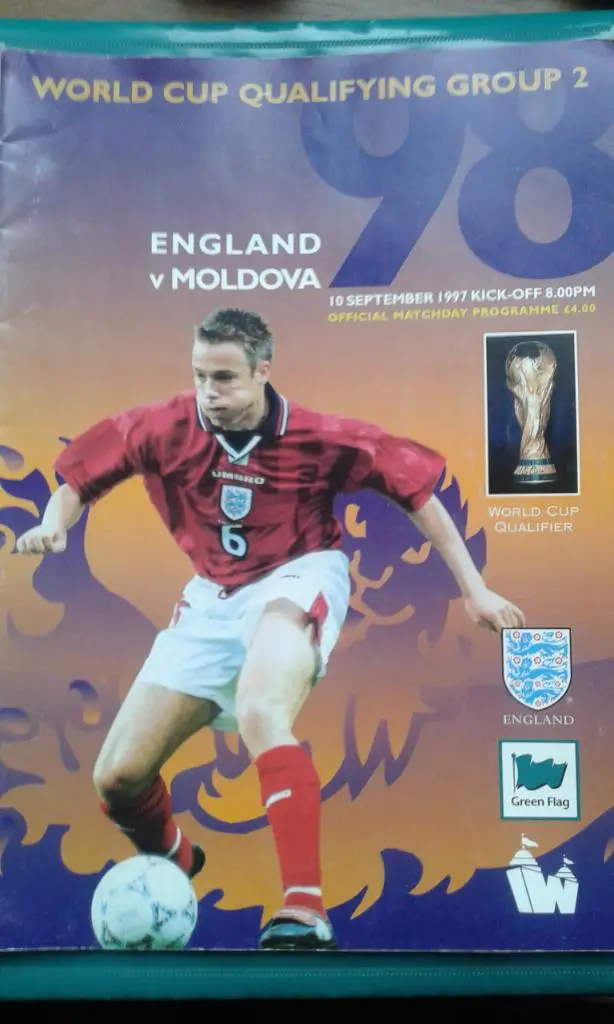 Англия- Молдова 10 сентября 1997 года. ОМЧМ.