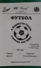 Оазис (Ярцево)- Динамо (Санкт-Петербург) 23 апреля 2001 года.