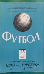 ЦСКА (Москва)- Торпедо (Москва) 25 сентября 1961 г.