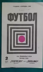 Торпедо (Москва)- Динамо (Тбилиси) 2 июня 1978 года.