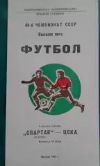Спартак (Москва)- ЦСКА (Москва) 6 апреля 1982 года.