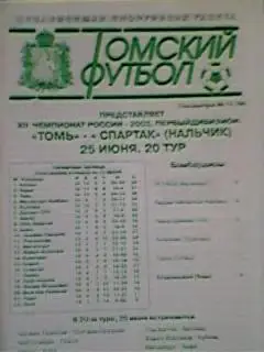 Томь(Томск)-Спартак(Нальчик) 25.06.2003 ТФ