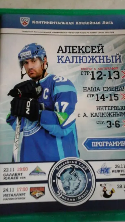 Динамо (Минск)- Салават Юл, Металлург Мг, Нефтехимик, Трактор 22-28.11.2013 г.