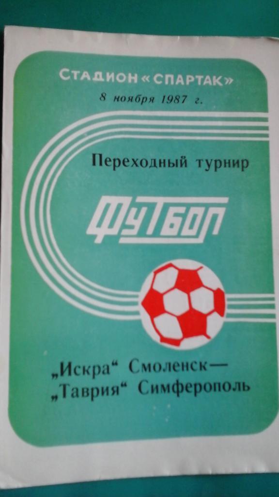 Искра (Смоленск)- Таврия (Симферополь) 8 ноября 1987 года. Переходный турнир.
