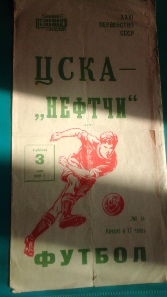 ЦСКА (Мсква)- Нефтчи (Баку) 3 мая 1969 года.