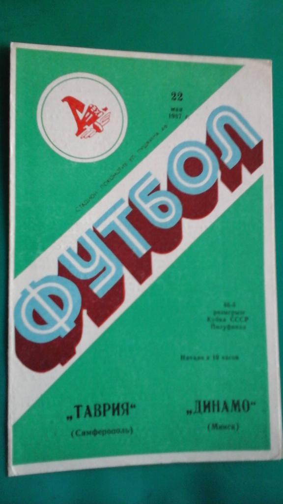 Таврия (Симферополь)- Динамо (Минск) 22 мая 1987 года. Кубок СССР. 1/2.