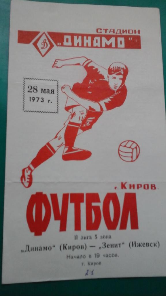 Динамо (Киров)- Зенит (Ижевск) 28 мая 1973 года.