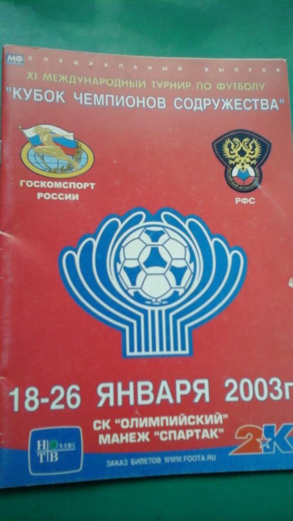 Кубок Чемпионов Содружества 18-26 января 2003 года.