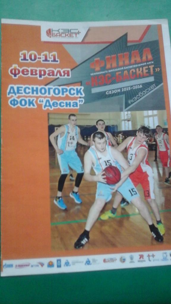 Финал школьной баскетбольной лиги (КЭС Баскет) 10-11.02.2016 года. г.Десногорск