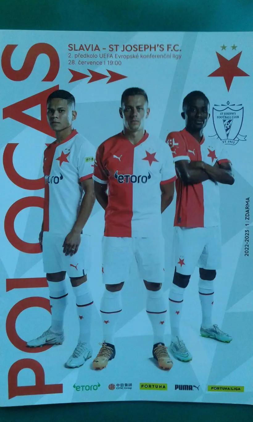 Славия (Прага)- Ст.Джозеф (Гибралтар) 2022 год. Лига Конференций.
