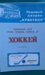 Кристалл (Саратов)- Динамо (Минск) 13-14 апреля 1982 года.
