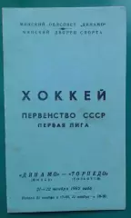 Динамо (Минск)- Торпедо (Тольятти) 21-22 ноября 1982 года.