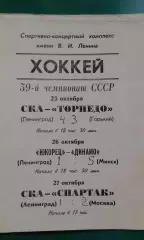 СКА (Ленинград)- Торпедо (Г), Спартак), Ижорец- Динамо (Минск) 23-27.10.1984 г.