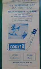 Торпедо (Усть-Каменогорск)- Динамо (Минск) 11-12 апреля 1989 года.