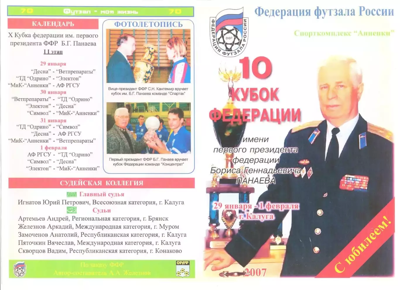 Кубок федерации им. Панаева по футзалу. Женщины. Калуга 29.01-01.02.2007 г.
