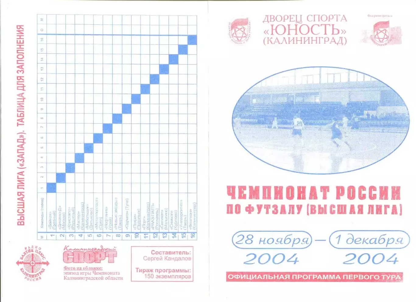 Чемпионат России по футзалу 28.11-01.12.2004.(Тверь,Динамо-Д Москва,Калининград)