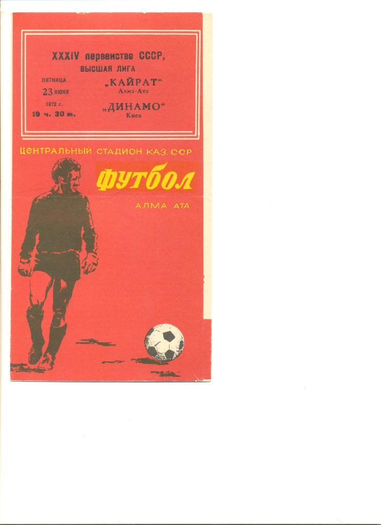 Кайрат Алма-Ата - Динамо Киев 23.06.1972 г.