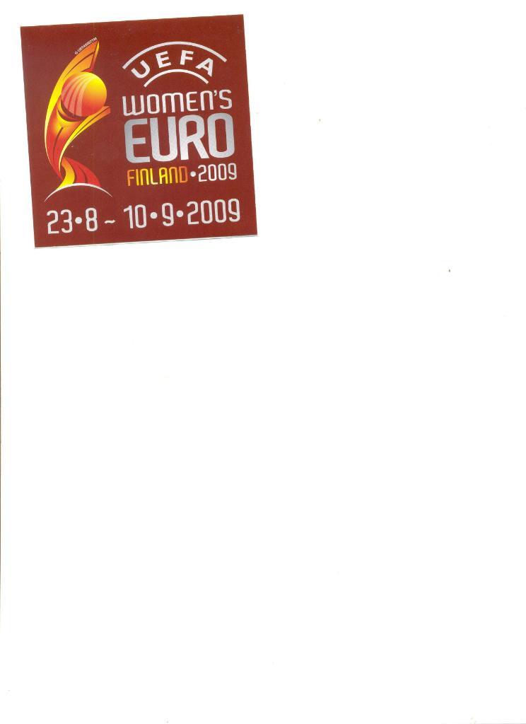 Наклейка Чемпионат Европы среди женщин 23.08-10.09.2009 г. Финляндия.