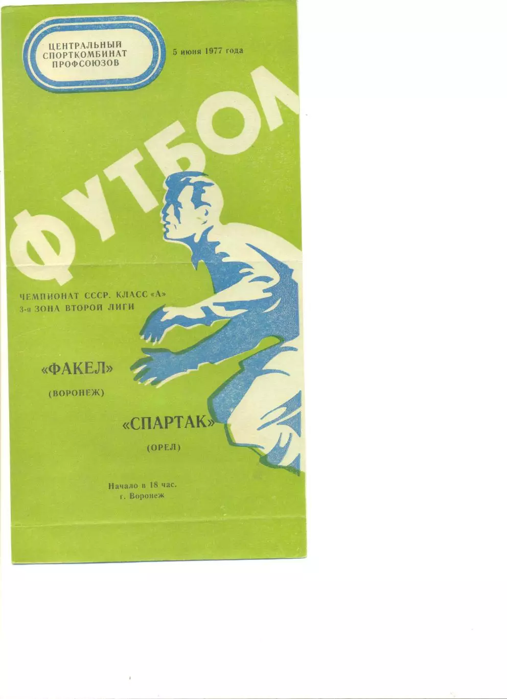Факел Воронеж - Спартак Орел 05.06.1977 г.
