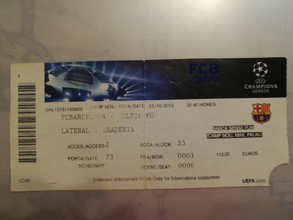 Лига чемпионов. Барселона - Селтик. 23 октября 2012 года.