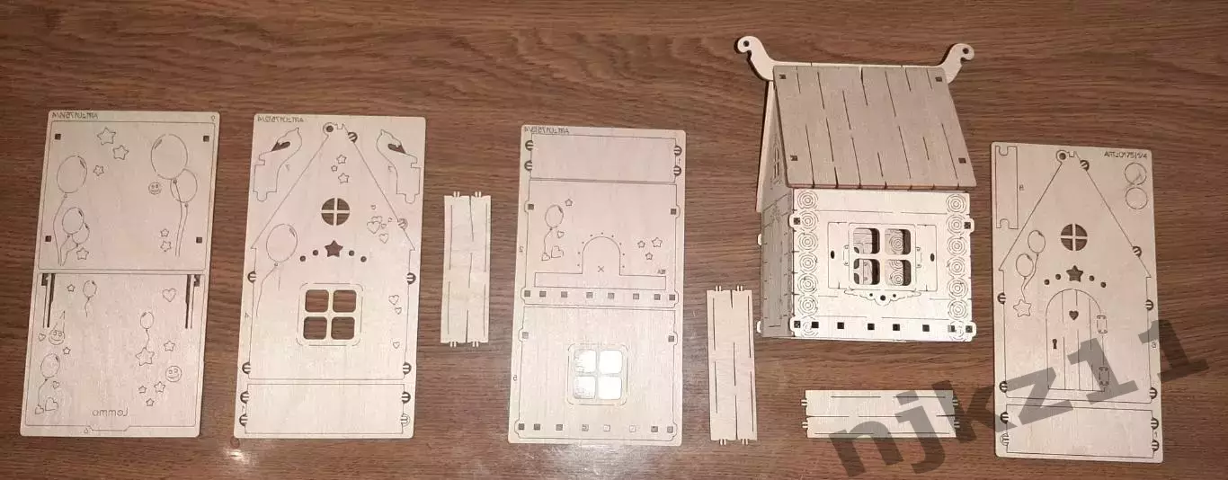 Сделай домик сам. Выпиливание и выжигание из шпона детского домика, кормушки