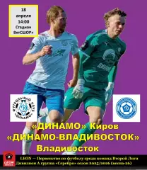 Динамо (Киров) - Динамо-Владивосток (Владивосток) 18 апреля 2026