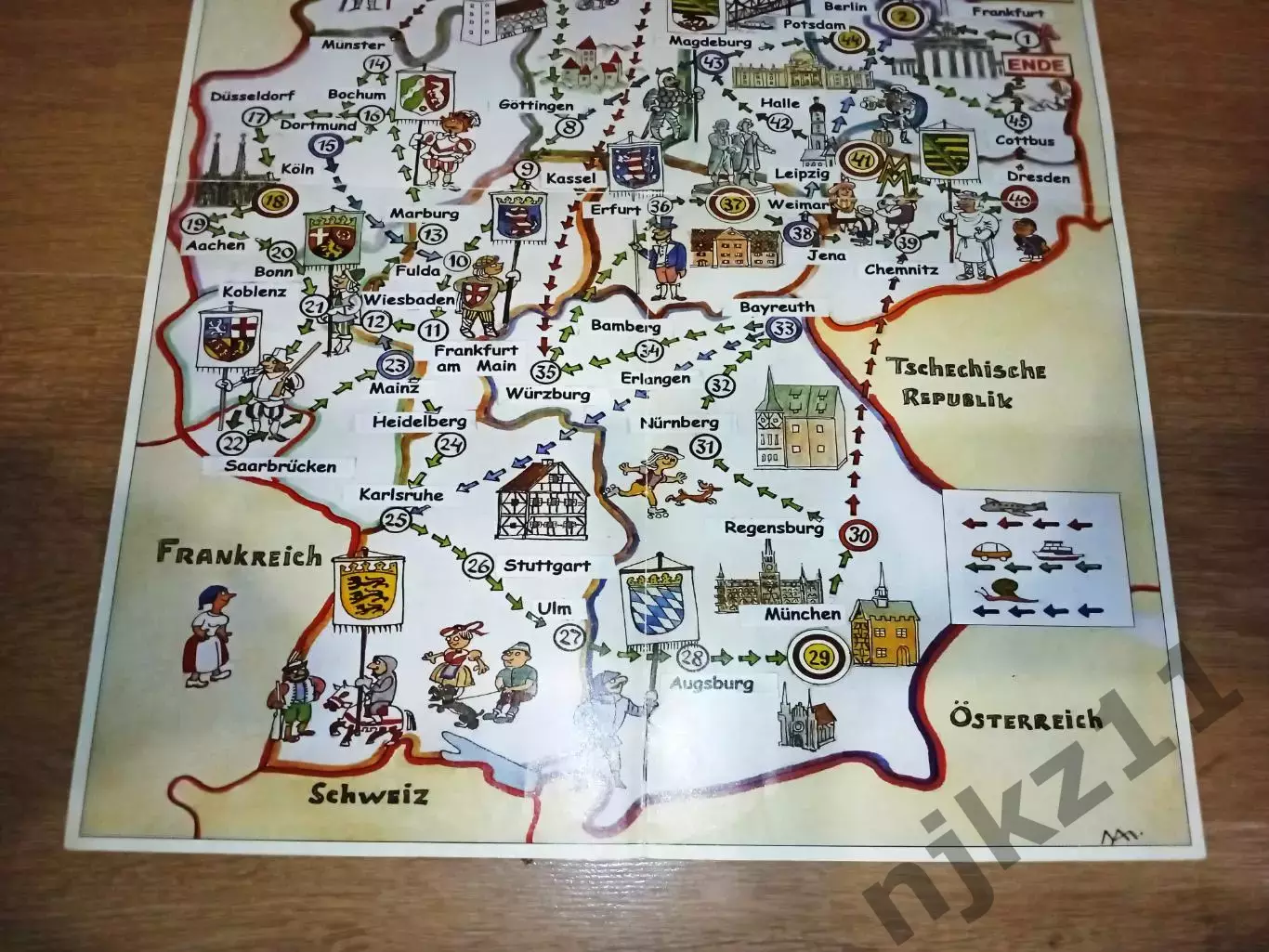 Карта Германии на немецком языке для школьников изучающих немецкий 4
