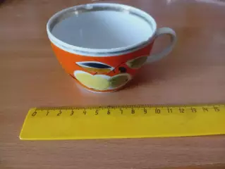 Чашка чайная с ручной росписью Яблоко, Полонский фарфоровый завод 1 сорт