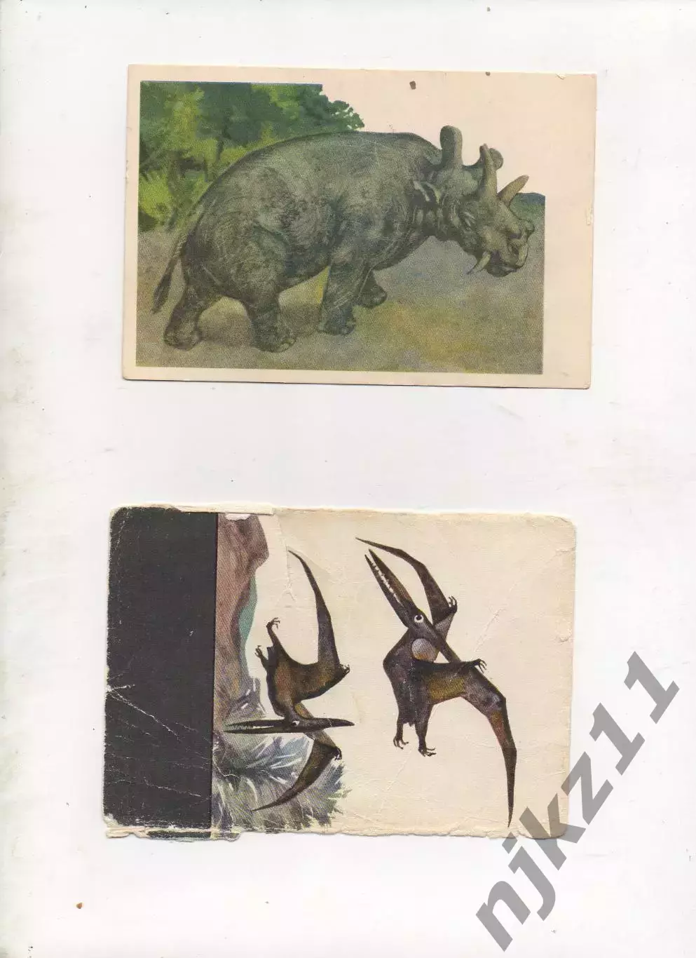 открытка Уинтатерий худ. Королев 1969 из набора доисторические животные.