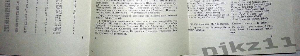 Волга Ульяновск - Динамо Алма-Ата 24 декабря 1986 1