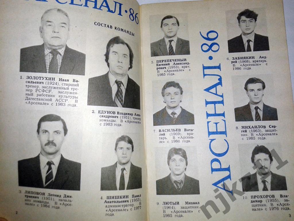 Футбол: Тула - 1986. Календарь справочник 2
