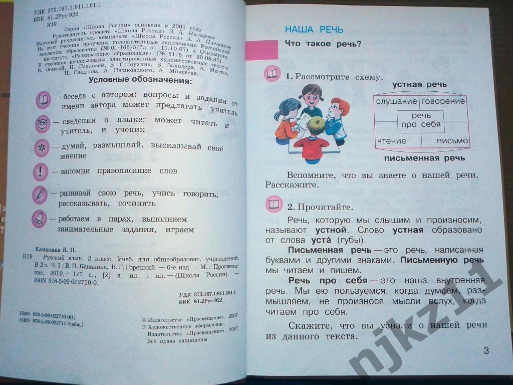 Канакина В.П. Русский язык. 2 класс. 2010 год часть 1 и часть 2 Просвещение 3