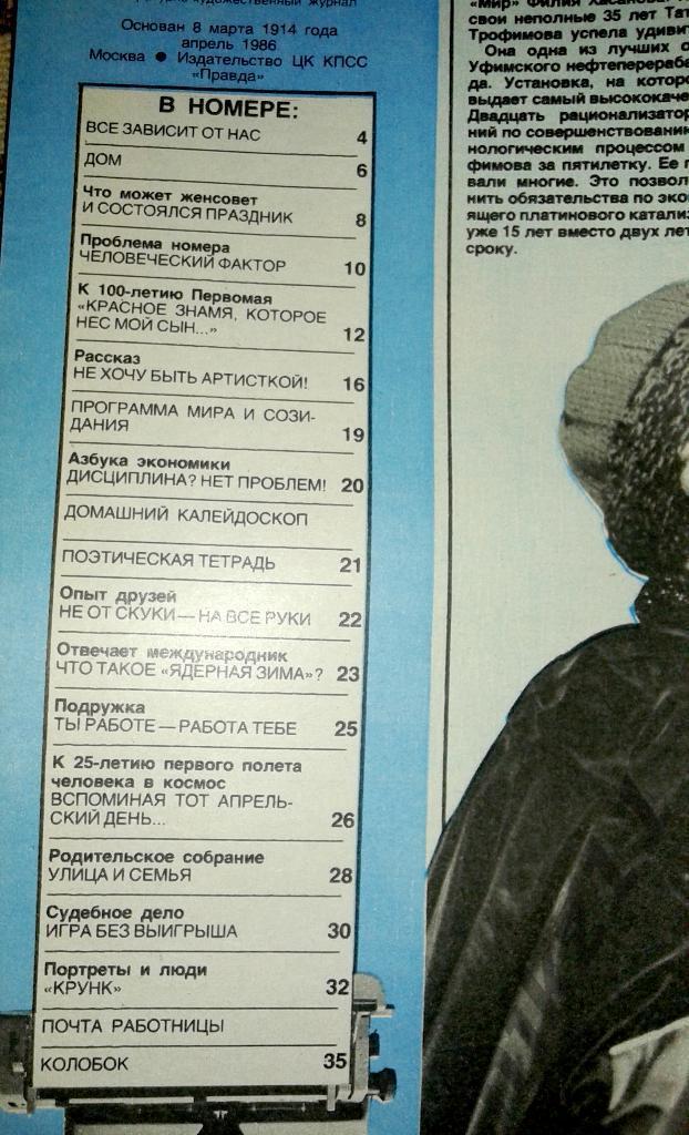 Журнал Работница № 1,2,3,4,5 за 1986 год. Р.Паулс, Мода СССР 5