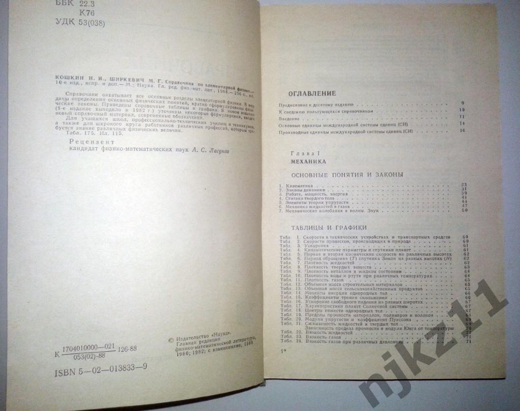 Кошкин Н.И. Справочник по элементарной физике. 1988 2