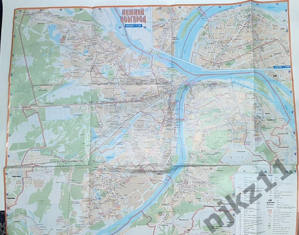 Карта Нижний Новгород с маршрутом транспорта Тираж 10 тысяч РЕДКАЯ 2005г